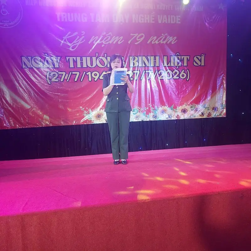 Trung tâm Dạy nghề Vaide tổ chức Kỷ niệm 79 năm ngày thương binh liệt sỹ