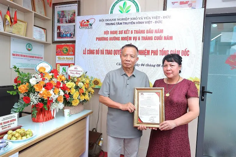 Bổ nhiệm bà Triệu Thị Hoa làm Phó Tổng Giám đốc Trung tâm truyền thông truyền hình Việt Đức.